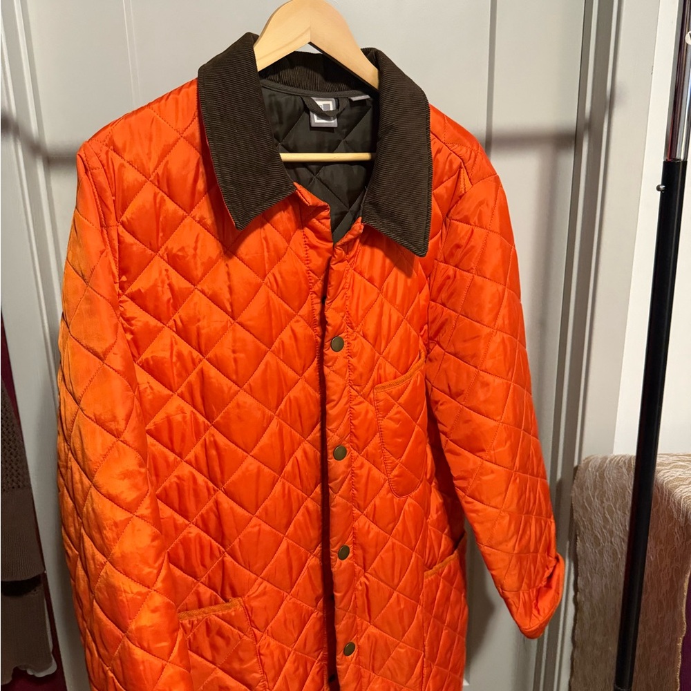 Orange Quilted Men's Jacket
